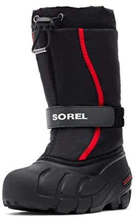 Sorel Flurry Boot, Stivali Invernali, Unisex - Bambini e ragazzi, Black/Bright Red 2023, 28 EU