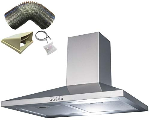 SIA CHL60SS 60cm Stainless Steel Chimney Cooker Hood Extractor And 1m Ducting