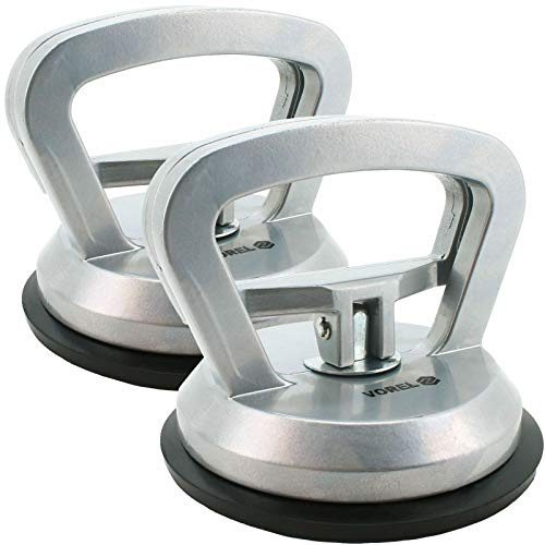 2 x Glas Platten Heber Gummi-Sauger Ø 115mm 40 Kg Vakuum-Sauger Saugheber Montagegriff