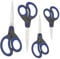 Rapesco 1578 Soft Grip Griff Scheren, Schwarz/Blau, 4 Stück