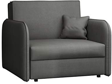 Mirjan24 Sofa Viva Loft I mit Schlaffunktion, Schlafsofa, einsitzer Polstersofa mit Bettkasten inkl. Kissen, Bettsofa Wohnlandschaft Farbauswahl (Mono 246)