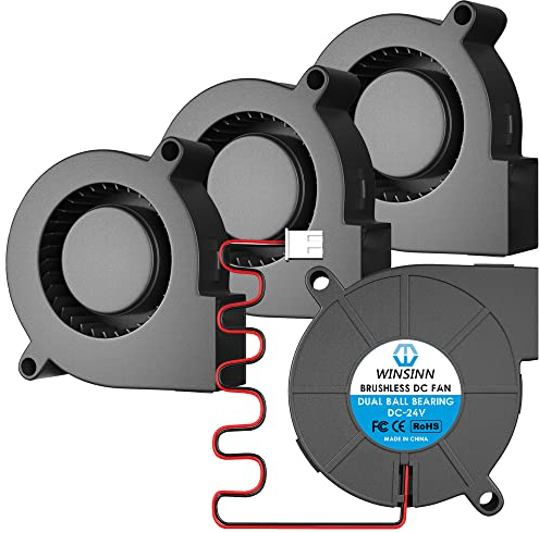 WINSINN Ventilador de 50 mm 5 V 5015 con rodamiento de bolas dual de 50 x 15 mm, turbina turbo sin escobillas, alta velocidad, longitud de línea de 1 metro (paquete de 4 unidades)