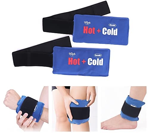 Hilph Impacco di Ghiaccio Gel Riutilizzabile, Ghiaccio Freezer per la Terapia a Caldo e Freddo per Lesioni, Cuscinetto Gel Caldo Freddo per Viso, Testa, Occhi Stanchi, Denti del Giudizio (2 Pezzi)