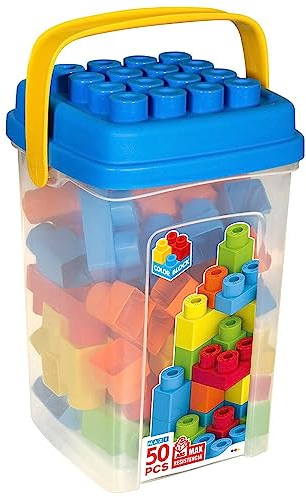ColorBaby - Juego Piezas construccion, 50 Bloques Maxi, Ladrillos de Juguete, para niños