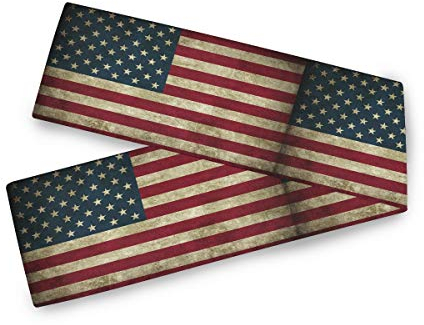 AUUXVA BIGJOKE Tischläufer Vintage USA Amerikanische Flagge Muster, Tischdecke Abdeckung Polyester Dekor für Esszimmer Party Urlaub Dekoration Küche Hochzeit 33 x 177,8 cm