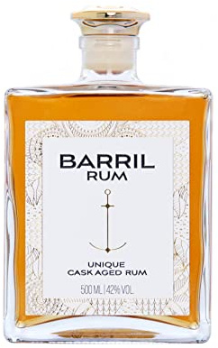 Barril Rum | Barril Unique Cask Aged Rum | 500 ml | Blend aus vier Rumsorten | Tiefer & Intensiver Geschmack | In Bourbon-Eichenfässern gereift | 42% Vol.
