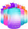BuildLife Motivational Water Bottle 2.2L - Large Capacity Water Jug with Straw & Time Marker & BPA Free Ensure Enough Water-Drinking Throughout The Day (Green-Purple, 2.2L)