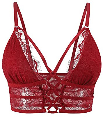 Buitifo Reggiseno da Donna Cami Criss Cross Ciglia Crop Top Reggiseno Sexy Gilet Bralette Busiter Lingerie