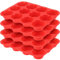 ZEONHAK 4 Pack 12 Cups Silicone Muffin Baking Trays, Red Non-Stick Silicone Cupcake Pans Tins for Baking, Pudding, Cup Size 1.2 x 2.5 inch