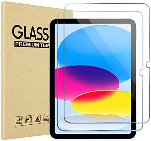 ProCase 2 Piezas Protector de Pantalla para iPad 11ª Gen A16 2025 A3354 A3355 & iPad 10ª Gen 10.9 2022 – Cristal Templado Transparente, Alta Sensibilidad y Protección Antirayaduras