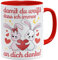 OM3® damit du weißt dass ich immer an dich denke Tasse | Keramik Becher | 11oz 325ml | Beidseitig Bedruckt | Rot