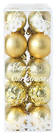 TianWlio Weihnachtsschmuck 4cm/1.6in Gold Silber Rosa Champagner Weihnachtskugel Weihnachtsbaum Paket Anhänger Box Spiegel Rund Bad