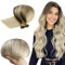 RUNATURE Echthaar Bonding Extensions Balayage Blond 50cm Lang Extensions 1g 50 Strähne Haarverlängerung Echthaar Bondings Ombre #BA8/60