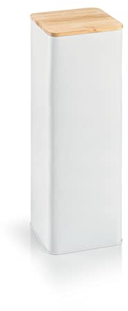Tescoma 900841 - Bote de lata para alimentos, recipiente de metal con tapa de bambú, 10 x 10 x 28,5 cm