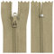AERZETIX - C63507-10er-Pack Spiralreißverschlüsse Nr. 3 - Nicht trennbar 50 cm aus Nylon - selbstblockierender Schieber aus Metall - Kleidung nähen Hosen kurzwaren - Farbe beige - dunkel