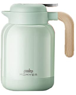 HOMDECR Jarra Térmica para Café, Jarra Térmica De Acero Inoxidable, Cafetera Al Vacío, Tetera con Filtros para Té Suelto, Frasco para Té, Bebidas Frías Y Calientes (Verde,2L)