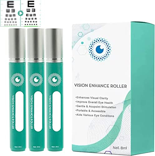 Gfouk Ophthlamed Vision Enhance Roller, Eye Massage Roller, Alleviates Eye Strain, Relieve Eye Strain, Enhances Visual Clarity (3Pcs)