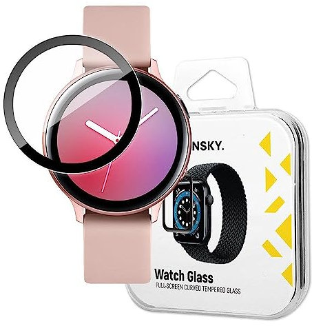 Wozinsky Verre de protection Full Glue Verre Trempé Montre compatible avec Samsung Galaxy Watch Active 2 (44 mm) Noir