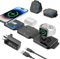 3 in 1 wireless charging station, Foldable Travel Charger Station for iPhone 16/15/14/13/12 Series, Apple Watch Charger for iWatch 10/9/Ultra 2/Ultra/8/7/6/SE/5/4/AirPods4/3/2/Pro(with 20W Adapter)
