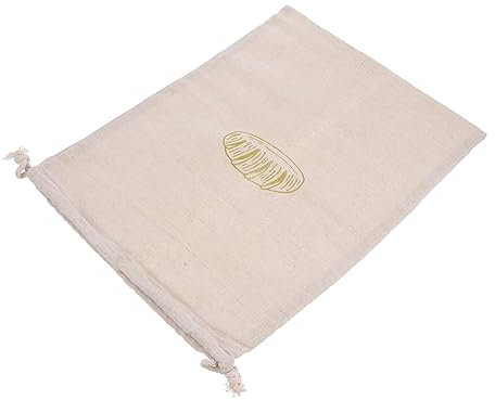 HOMSFOU 1Pc drawstring bread bag french bread french linen bread bag Natural Produce Bags DIY reusable bread bag Grocery Bag cake Canvas Bags linen storage bags Loaf Bag self made Eco Bag