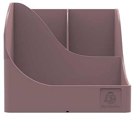 Exacompta - Réf. 69538D - 1 Pot à crayons Pen Wave Skandi Rose - 5 compartiments - 4 compartiments hauts pour les grands ustensibles et 1 compartiment bas pour les petits ustensiles