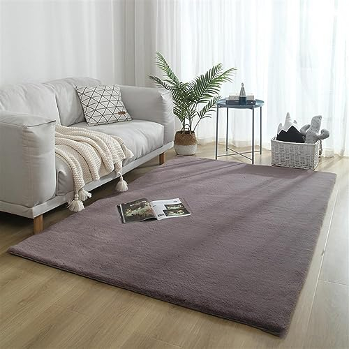 ZWPILY Hochflor Teppich, Einfarbig, Flauschiger Langflor Teppich, Shaggy Flokati, Rechteckig, Pflegeleicht, Wohnzimmerteppich - Fellteppich - Modern Kunstfell Carpet für Schlafzimmer,Lila,160x230 cm