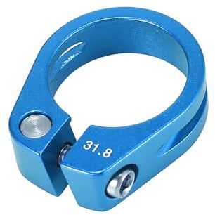 A ABSOPRO Bicycle Seat Post Clamp Seat Post Clip Blue 31.8mm
