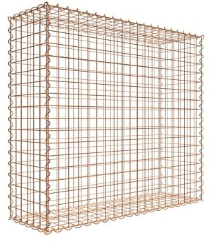 Rostige Gabione 100 cm x 90 cm x 30 cm (L x H x T), Maschenweite 5 cm x 5 cm, Spirale