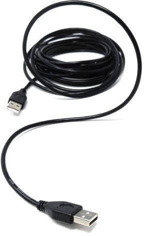 DRUT 5m USB to USB 2.0 24AWG A to A (Male to Male) High Speed Data Transfer Lead Cable 16.5ft Black