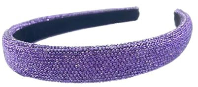 Fascia per capelli da donna, con strass, per compleanno, per donne e ragazze, regalo di compleanno, viola