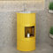 Lavandino a Colonna Moderno in Ferro Battuto, Mobile da Bagno con Lavabo in Acciaio Inox, Lavandino su Piedistallo Freestanding Set con Rubinetto e Scarico (con contenitore,Giallo)