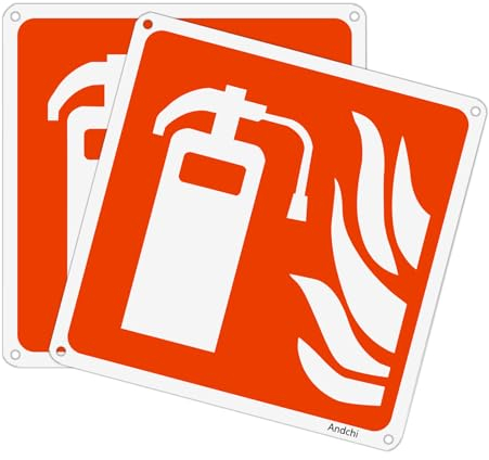 2tlg. Feuerlöschgerät Schild Feuerlöscher Winkelschild | Aluminium Brandschutzschild Alu Sicher Warnung Schild 20x20cm