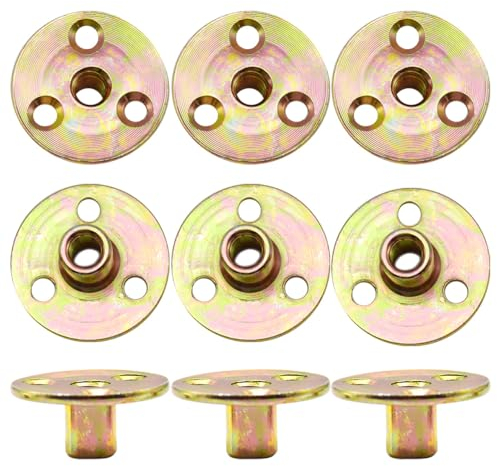 CEEYSEE 10 Pezzi Dado a T M8 Dado Flangiato Dado con Flangia Foro Bavato Round Base Screw in T Nut Fissaggio Della Flangia a Tre Fori per Elettrodomestici e,Mobili (M8/FLZ-LM)