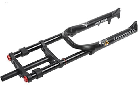 26 Pouces E-Bike Fourche Avant 26x4.0'' Fat VTT Fourche à Suspension Downhill Double épaule Frein à Disque 1-1/8 Fourche Droite 170mm Débattement pour ATB/BMX Snow Beach Bike XC/AM/, Noir 26