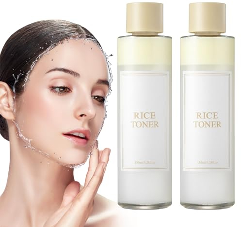 KIKVTER Rice Toner Gesichtswasser, 2 Stück Reiswasser Toner, Rice Toner Koreanisch, Rice Raw Pulp Skin Care, Reis Toner, Feuchtigkeitsspendend Reparieren Hautbarriere, Tiefe Hydratation Feuchtigkeits