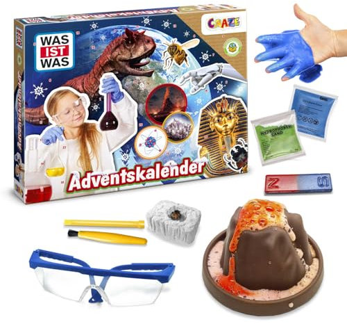 CRAZE was IST was Wissenschaft Adventskalender – Spielzeug-Adventskalender mit Experimenten für Kinder, Weihnachtskalender für Mädchen & Jungen ab 8 Jahren