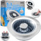 Zaa Upgraded 3in1 Modern Stainless Steel Kitchen Sink Drain Strainer & Stopper with Anti-Clogging Basket, Fit US Standard 3-1/2'' Sink Drain Hole, Silver