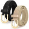 VONMELLI 2 Packungen taillengürtel damen stretchgürtel damen Herren, flechtgürtel damen Verstellbarer Elastischer Stoffgürtel für Unisex 2.5cm Länge 90 cm bis 120 cm Schwarz+Khaki S