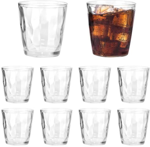WENLISELL 10 PCS Reusable Plastic Tumblers, 300ml Plastic Water Tumblers, Plastic Glasses Juice Tumbler for Drinking