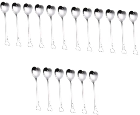 TOPBATHY Thun Posate Contenitore Bustine The 18 Pezzi Cucchiaino Da Cucchiai a Forma Di Cuore Cucchiai Per Mescolare Cucchiaio Da Cucina Cucchiaio Per Torta
