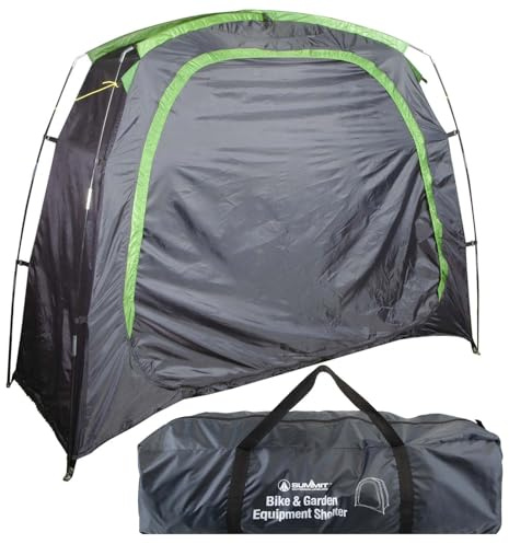 VFM e-Store - Storage Tent Bike, Furniture, Garden Tools Bike, Furniture Tool Storage Uv Protection Outdoors Camping Hiking Holidays Festivals Travel - Black Storage Tent