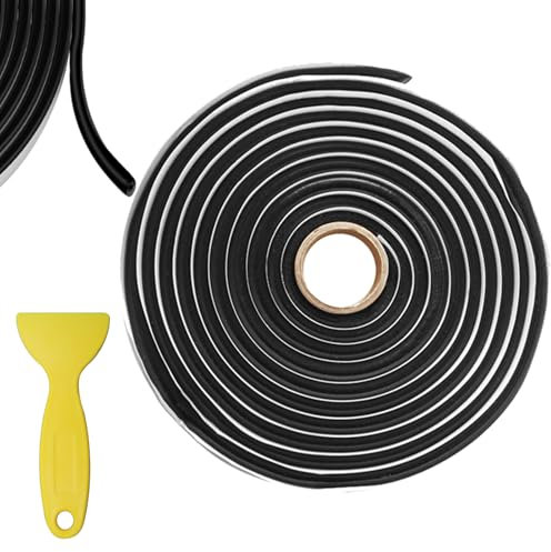 Butylschnur 9,5 MM (Φ) x 4 M (L), Butylband Schwarz Butylkautschuk Klebeband Wasserdicht, Waterproof Tape Butyl Rubber, Butyl Dichtband für Scheinwerfer Fenster Windschutzscheibe von Auto LKW