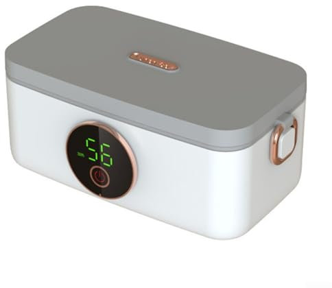 Whychstore Rechargeable Heated Lunch Box, Portable Student Food Tool, 24.5X14X11.5cm Wireless Electric Lunch Box