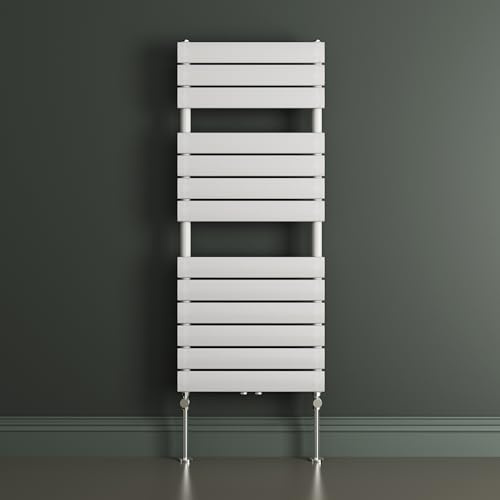 Mai & Mai Radiator Wall Mounted | Heated Towel Rail Bathroom Radiator | Flat Panel Central Heating | HxW:120x50cm | White Bathroom Radiator FH
