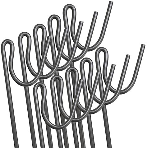 Fencing Pin 1.15m Long 8mm Thick Pins, 10 Pack of Steel Fencing Road Pins, Garden Metal Fence Stakes for Temporary Outdoor Garden Fencing and Signage