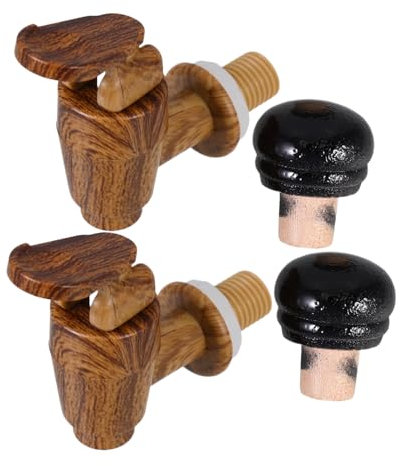 TIDTALEO 2sätze Weinfass Zubehör Kunststoff Zapfhahn Und Stopfen Luftdichter Verschluss Robustes Weinfass Ersatzteil Passend Für Holz Kunststofffässer Praktisches Wein Bierfass Zubehör