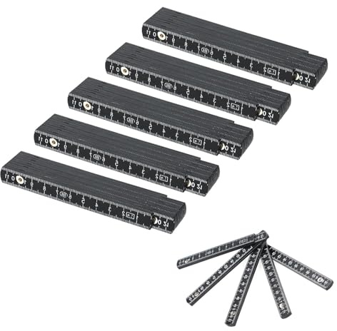 Gurxi 5 Stück Meterstab Zollstock Zollstöcke Gliedermaßstab Maßstab Folding ruler Weiß 1 Meter Zollstock Aus Kunststoff Gliedermaßstab Für Plastik Alle Heimwerker Haus Hobby Werkstatt (Schwarz)