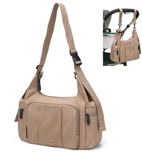 GOLF QUALITY Wickeltasche,Groß 14L Windeltasche für Unterwegs Diaper Bag, Wickelunterlage Multifunktions Lässig Tasche Reisewindeltasche für Mama und Papa, Schwarz