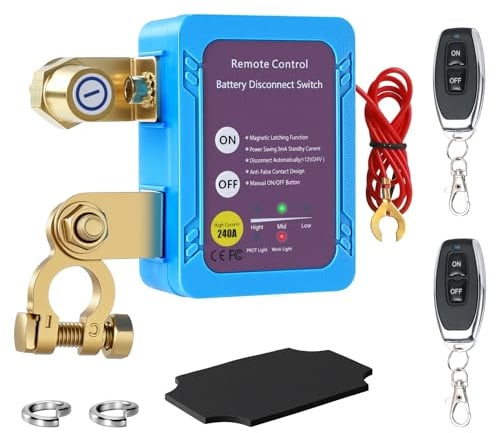 BOSYTRO Batterie Trennschalter 12v, Batterie Kill Switch 240A, Batterietrennschalter 12v mit Fernbedienung, Intelligente Autobatterie Trennschalter für Auto, RV, ATV, LKW, Boot