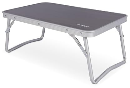 Vango Camping Table | Coffee or Dining Table with Adjustable Height | Folding Lightweight Aluminium Frame, Wood Grain Effect Top (Redwood 56 (56 x 34cm))